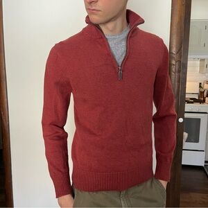 Men's Red Half-Zip Sweater
